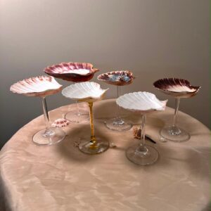 Scallop Shell Coupe Glass | Natural Coastal Stemware – Multiple Colors - Image 2