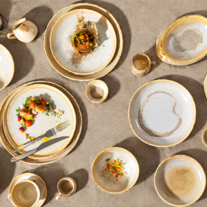 JJY00001 8 inch Brownish Yellow Flat Plate
