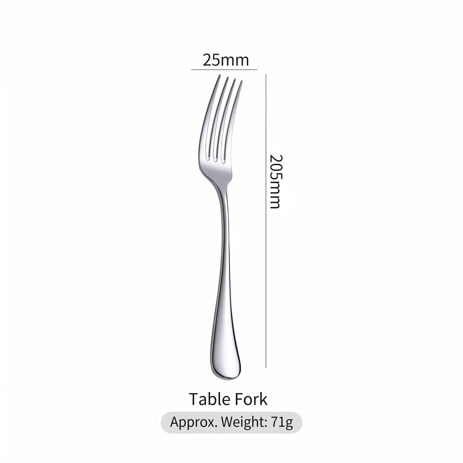 304 Stainless Steel Table Fork Mirror Finish