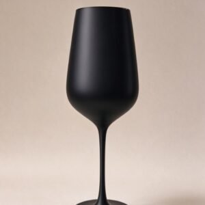 540ml Black and Gold White Wine Glass with Gold InteriorGlass with Black Exterior and Gold Interior
