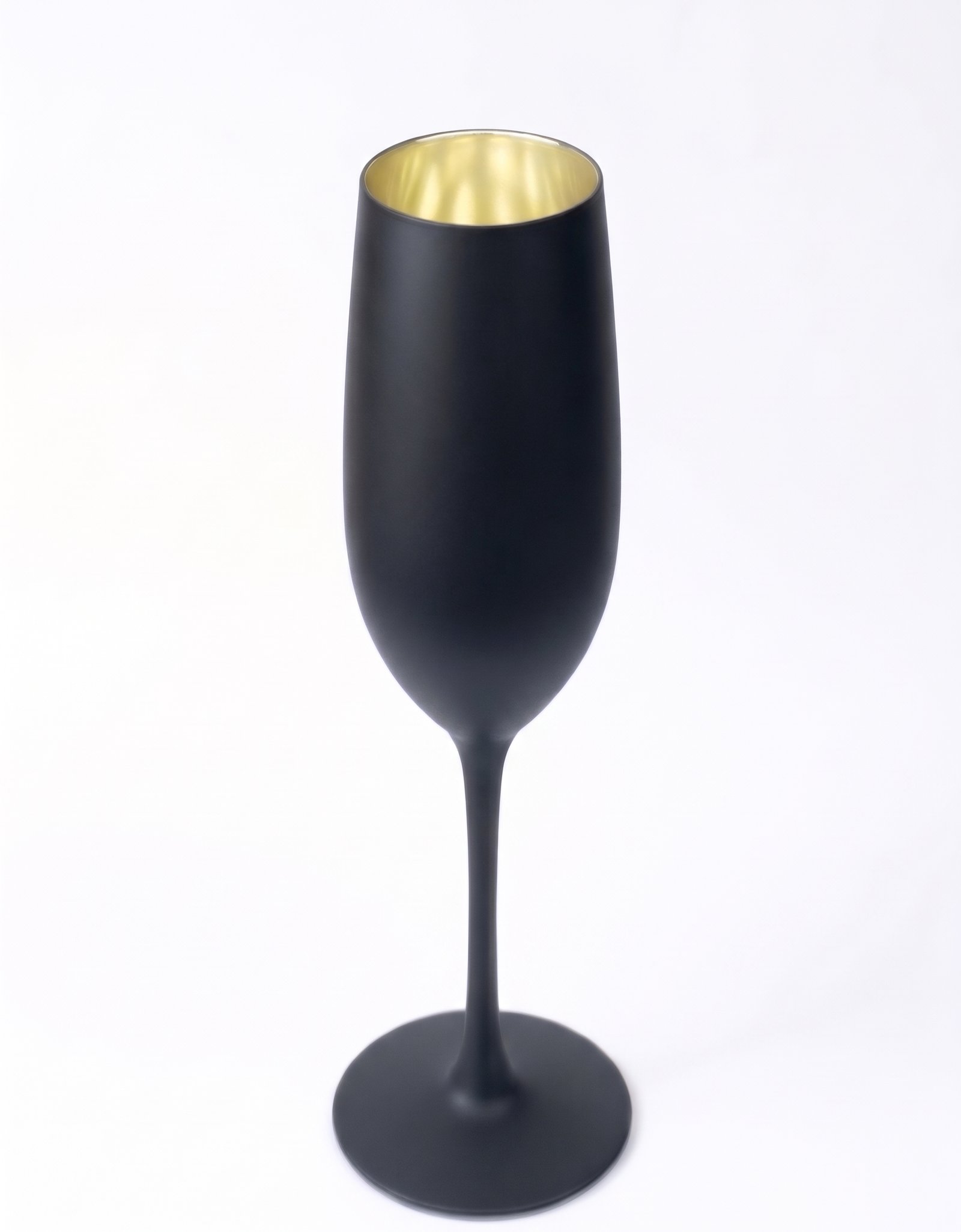 260ml Black and Gold Champagne Glass with Black Exterior and Gold Interior