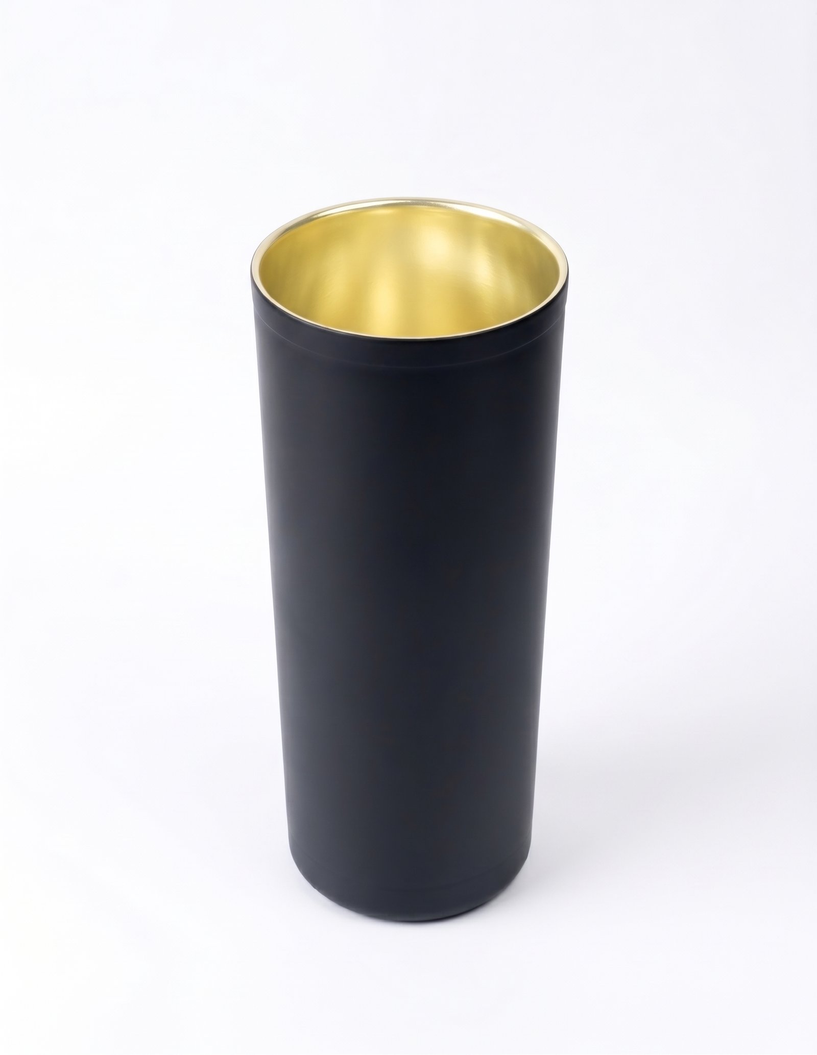 18cm Black and Gold Highball Glass with Black Exterior and Gold Interior