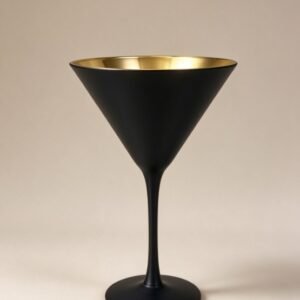 230ml Black and Gold Martini Glass with Black Exterior and Gold Interior