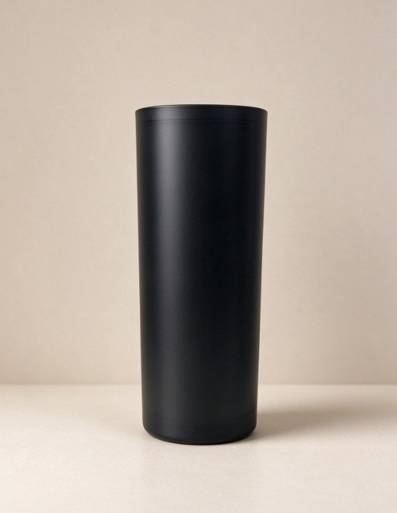 18cm Black and Gold Highball Glass with Black Exterior and Gold Interior